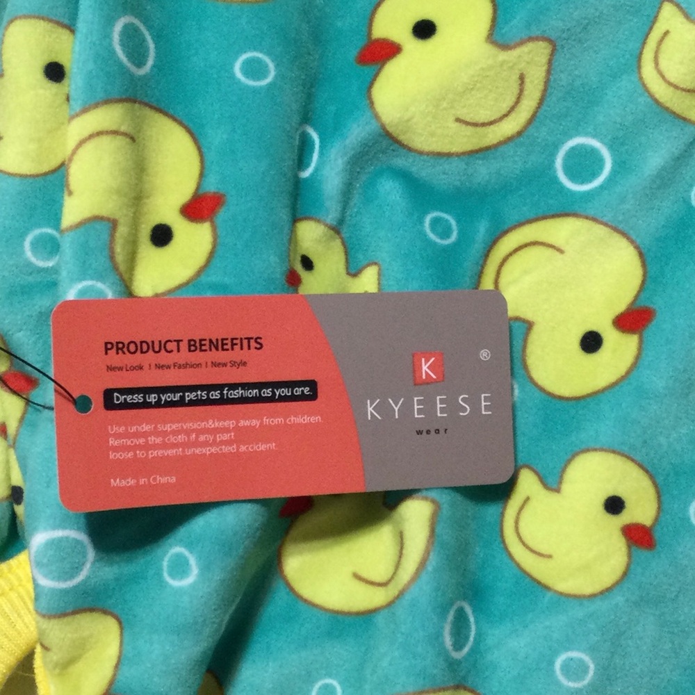 NWT Kyeese Wear Fashion for Your Dog 2XL Velour Rubber Duckie Pajamas - Picture 10 of 11